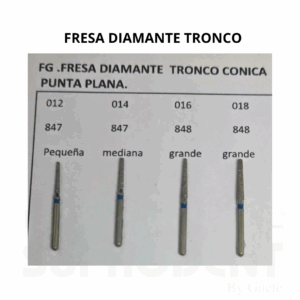 FRESA DIAMANTE TRONCO CONICA PUNTA PLANA JOTA- VERDE