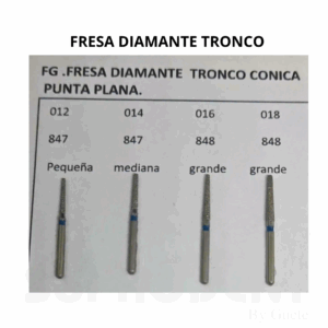 FRESA DIAMANTE TRONCO CONICA PUNTA PLANA JOTA-VERDE