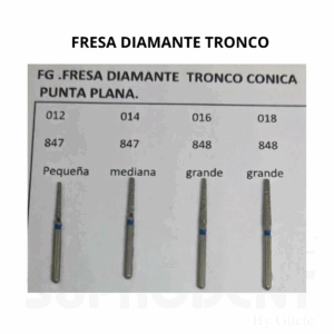 FRESA DIAMANTE TRONCO CONICA PUNTA PLANA JOTA-VERDE