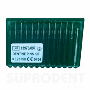POSTES O PINES DENTINARIOS 0.75 mm DE TITANIUM CON BROCA X 12 KIT