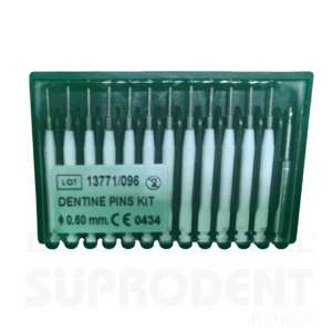 POSTES O PINES DENTINARIOS 0.60 mm DE TITANIUM CON BROCA X 12 KIT